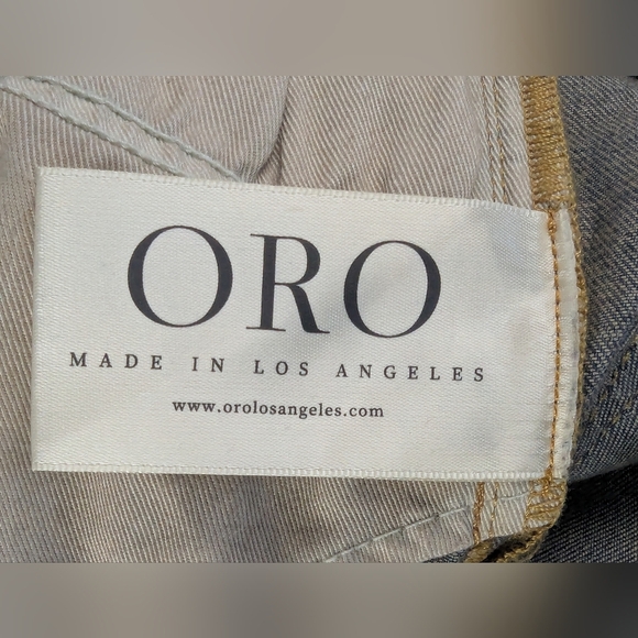 ORO Los Angeles Size 34 Denim Jeans Distressed And Stained Intentionally - Picture 9 of 14